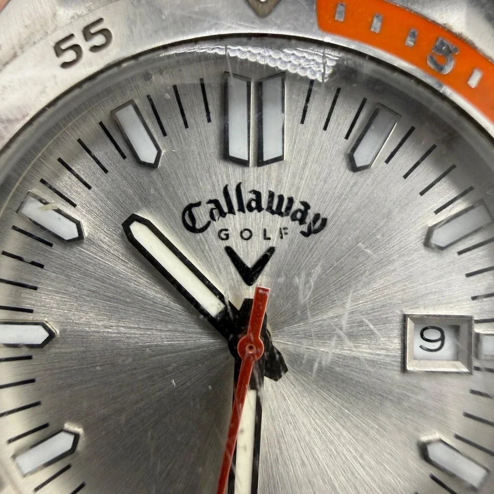 Vintage Callaway Golf Watch Silver Tone UNTESTED 8